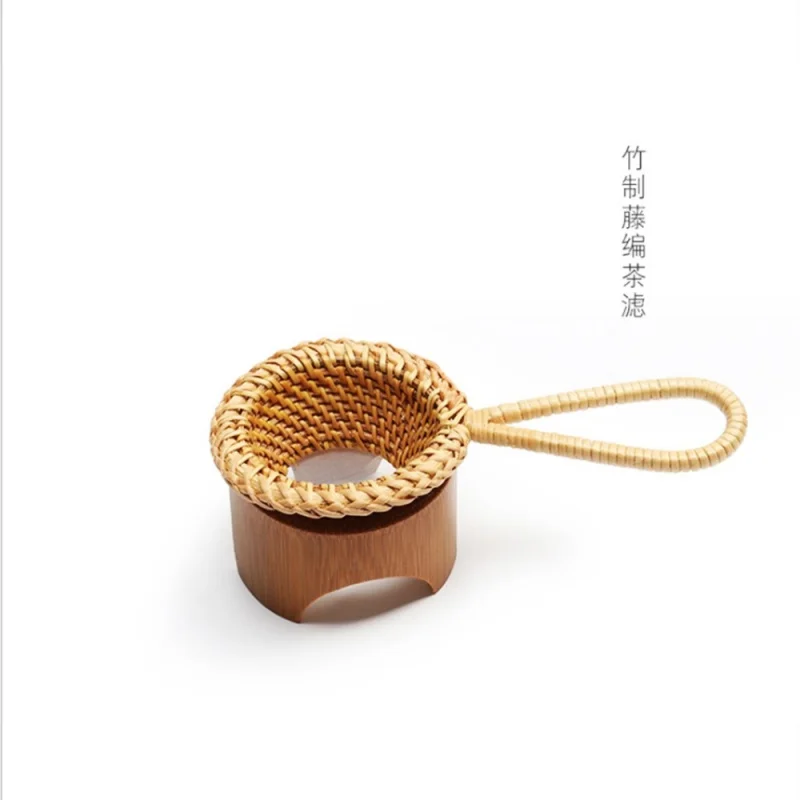 Handmade Bamboo Tea Funnel Tea Strainer Bamboo Tea Filter Kung Fu Tea Set Creative Bamboo Tea Filter Rattan Tea Ceremony Utensil