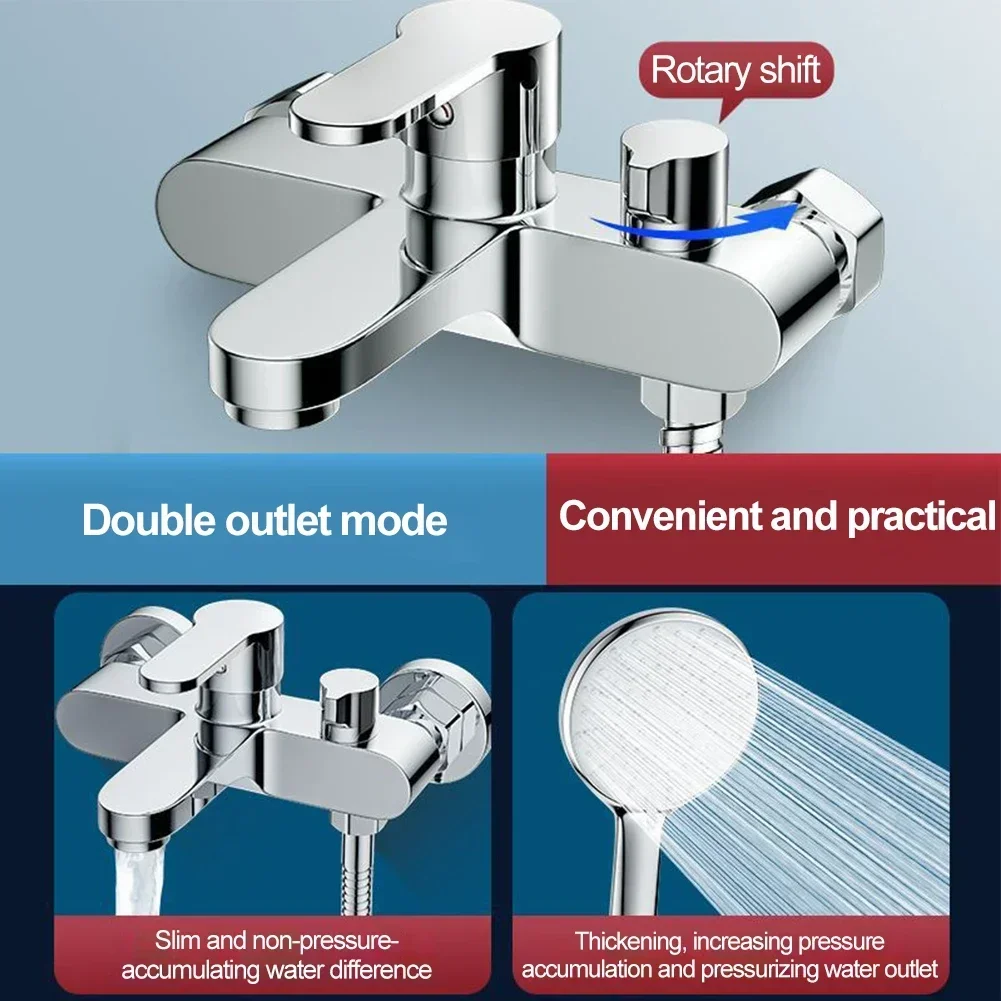 Bathroom Triple Shower Faucet Hot And Cold Water Bath Mixer Bathtub Tap Brass Faucet Shower Bath Switch Faucet Bathroom Bathtub