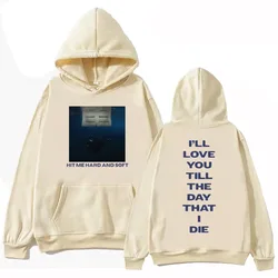 Hoodie for Men Billie Hit Me Hard and Soft 2024 Tour Hoodies Harajuku Hip Hop Pullover Tops Fans Gift Street Sweatshirt Clothing