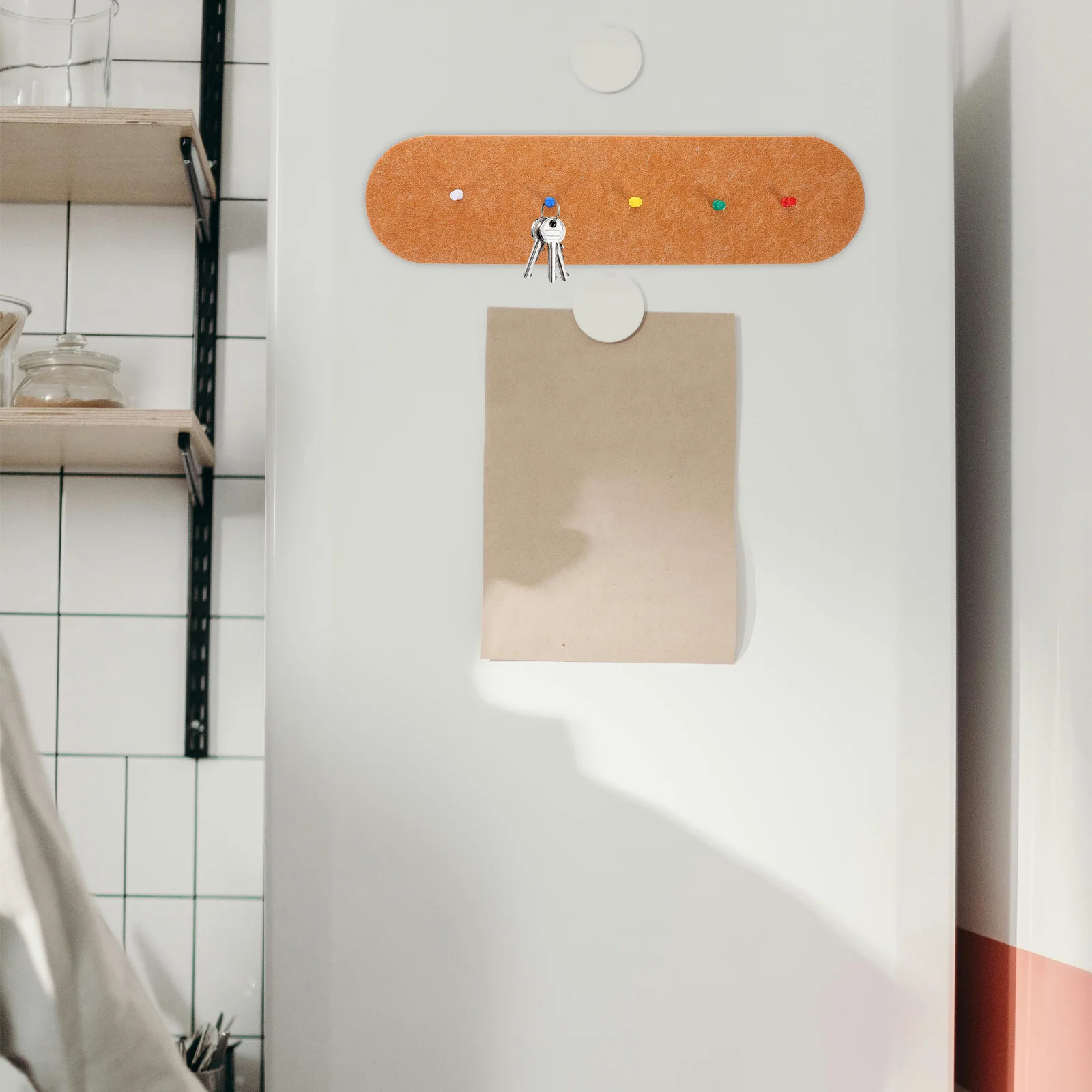 

2Pcs Multi Functional Self Adhesive Bulletin Board Photos Keys Wall Decor Home Office Classroom Easy Install No