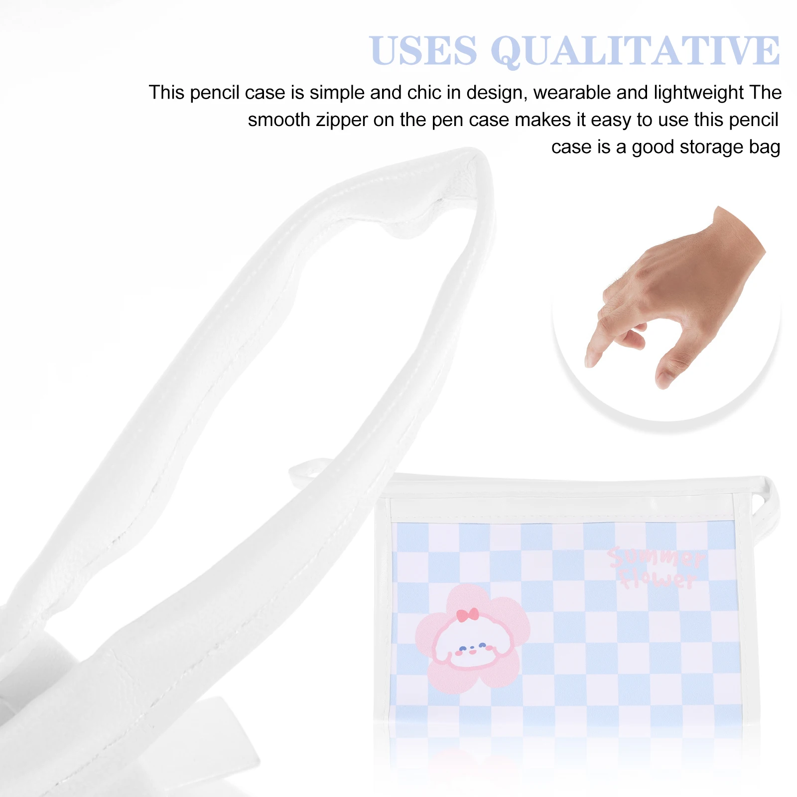 

Large Capacity Pencil Case Pouch Girl College Simple Bag Pu for School Storage Office Portable