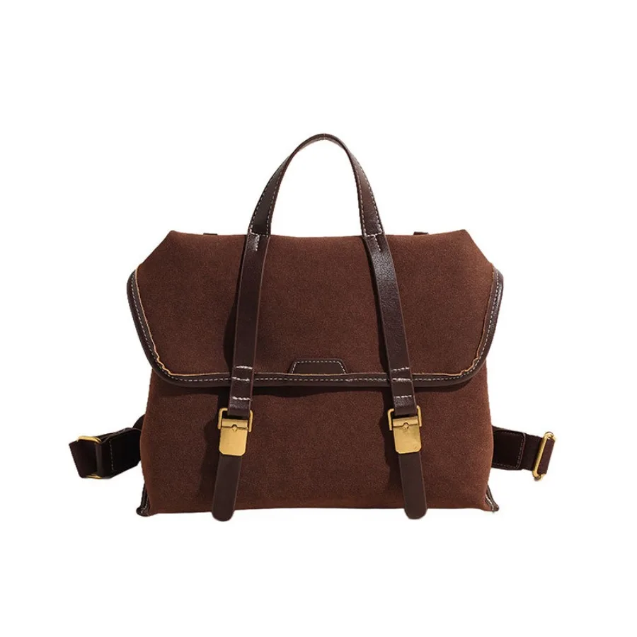 

Korean-Style Fashionable Casual Niche Double-Shoulder Bag Autumn New Arrival Trendy Matte Retro Minimalist Handheld Briefcase