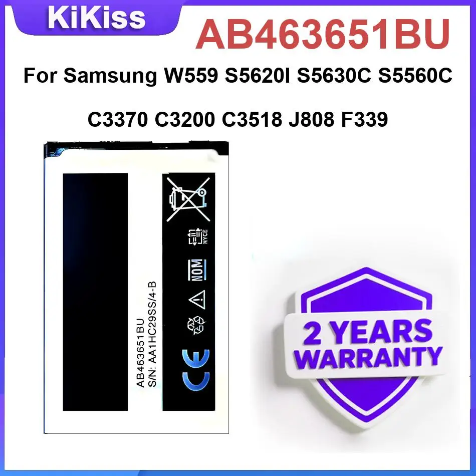 Аккумулятор AB463651BU для Samsung W559 S5620I S5630C S5560C C3370 C3200 C3518 J808 F339 S5296 C3322 L708E S5610, новые батареи