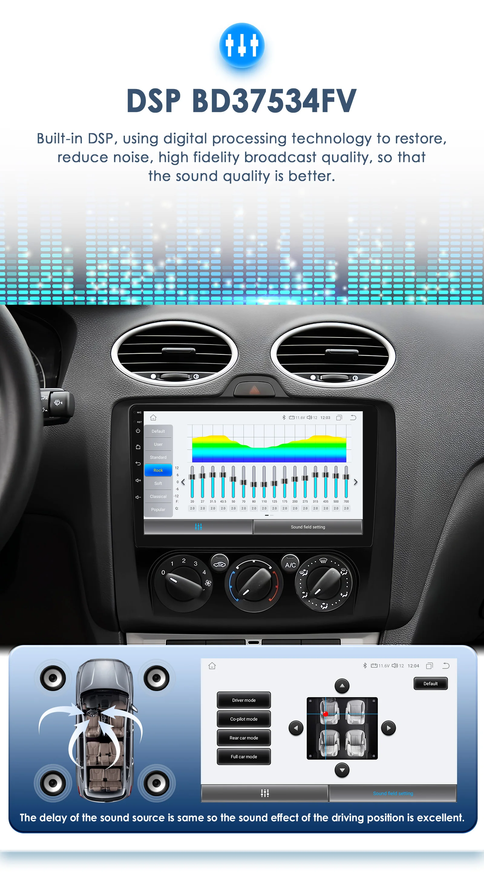 9 "Android 13 Auto radio GPS Stereo Für Ford Focus EXI ZU 2004-2011 Multimedia-player 4G Autoradio DSP Carplay 2din SWC Kopf Einheit – Detail 8