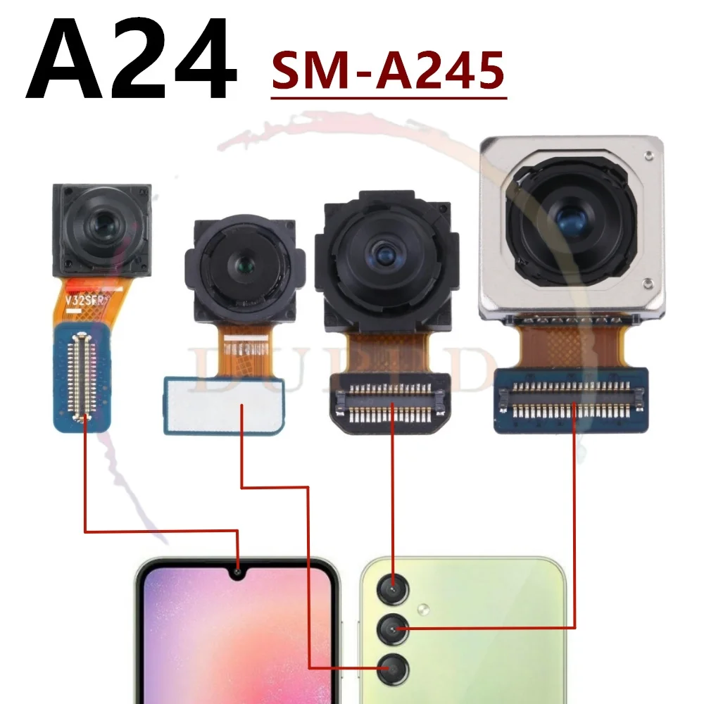 Full Set Main Back And Front Facing Wide Rear Camera Flex Cable For Samsung Galaxy A24 A34 A54 A245 A346 A546