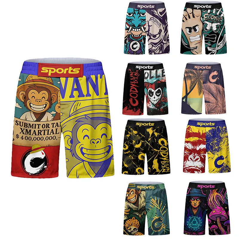 

Cody Lundin Новые модные спортивные шорты с героями мультфильмов Быстросохнущие шорты для джиу-джитсу BJJ Высокоэластичные шорты для ММА с дизайном логотипа
