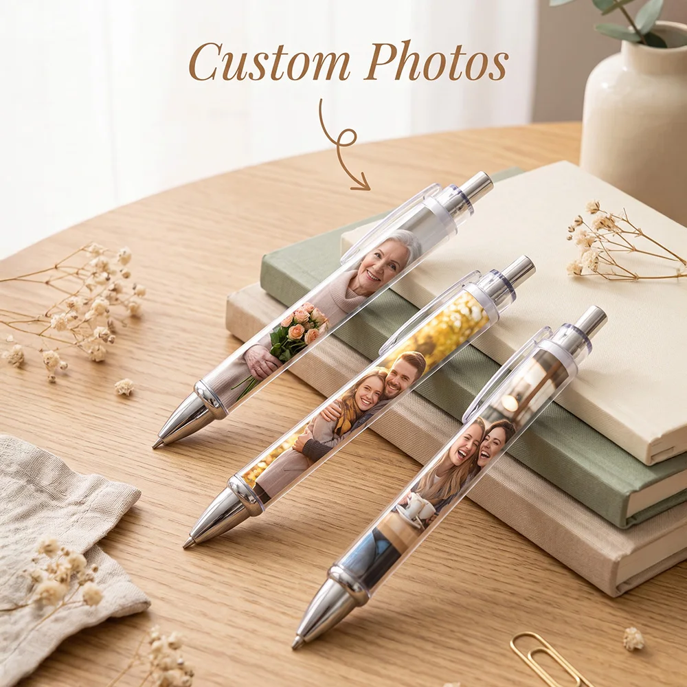 Personalized DIY Photo Pen, Custom Picture Insert Clear Pen, Customizable Ballpoint Pen,
