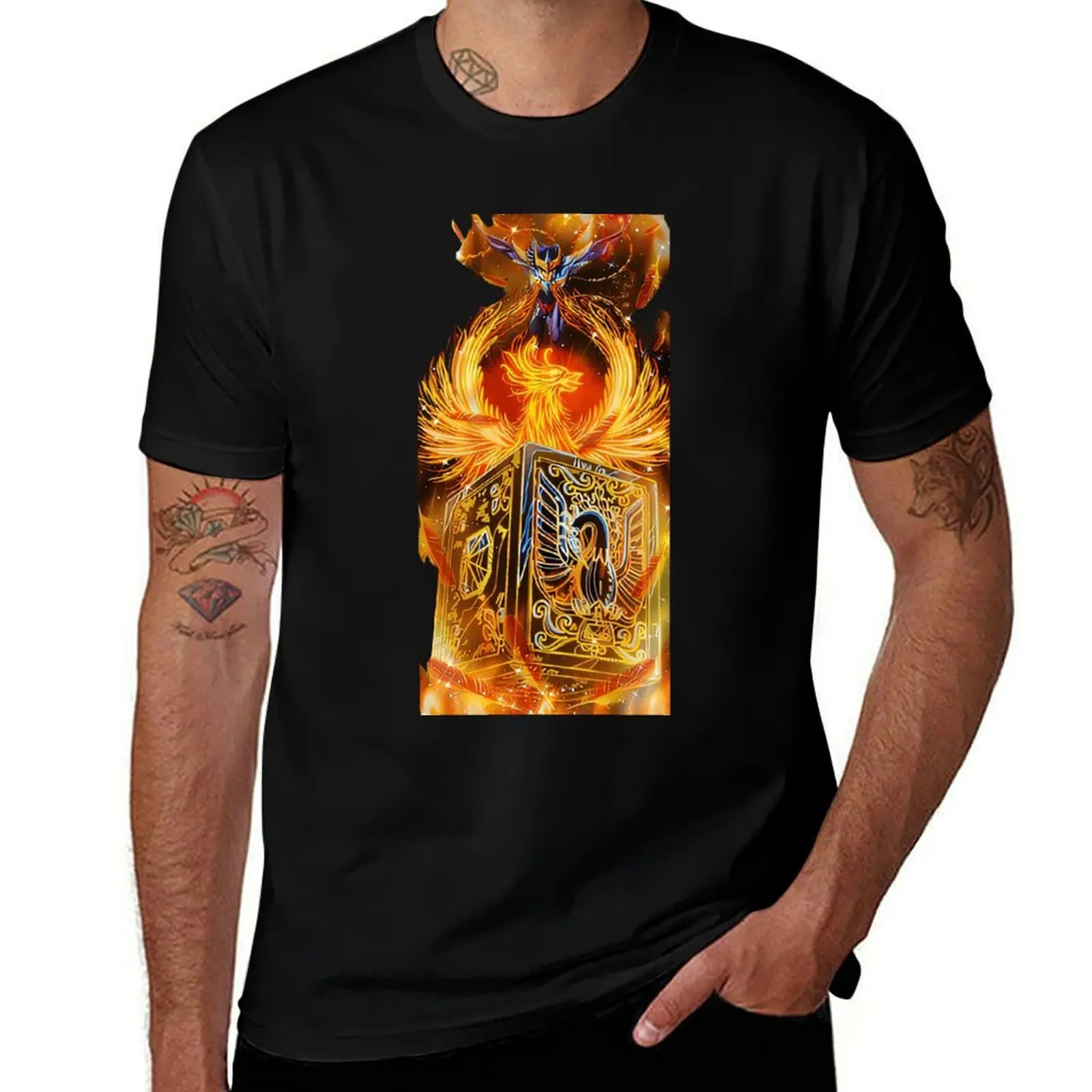 

Solid Color T-Shirt Cotton Short Sleeve Tee for Outdoor Activities Saint Seiya Bronze Saint Seiya Shun Shiryu Hyoga Phoenix Ikki