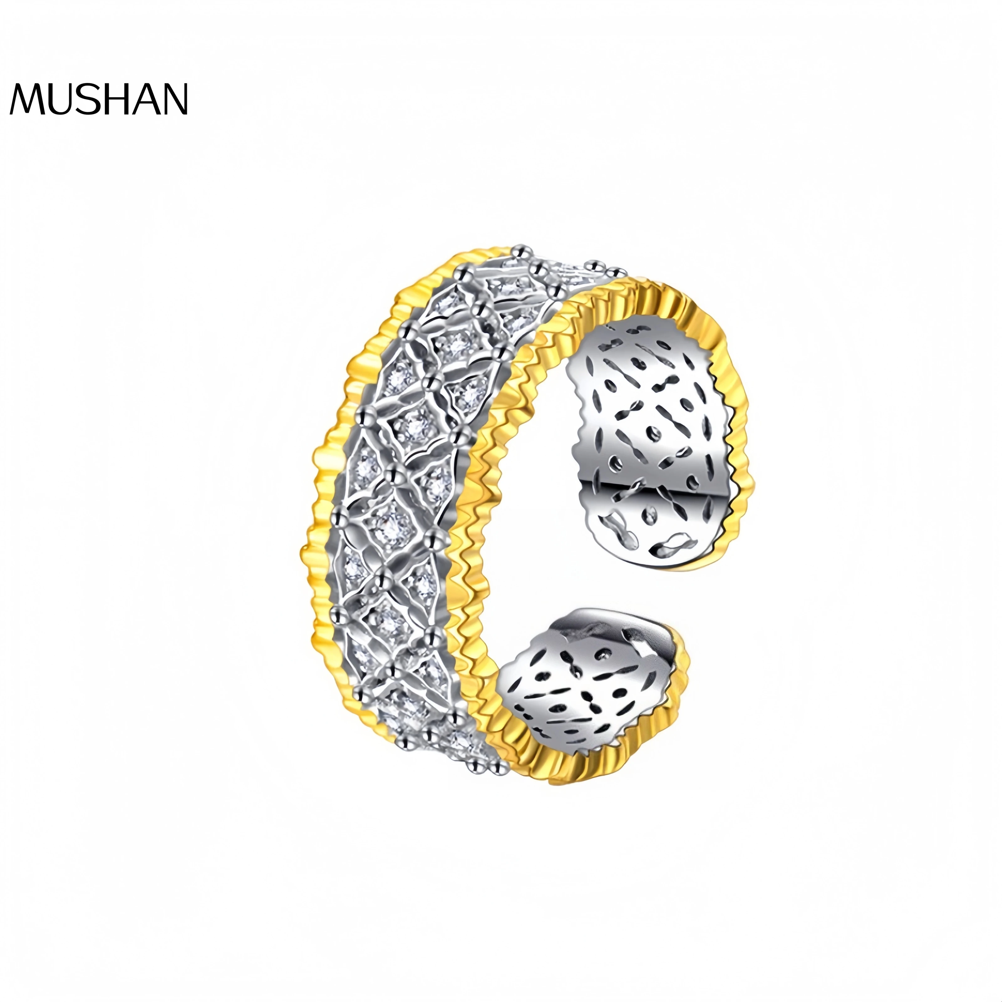 

Роскошный бренд Mushan, стерлинговое серебро S925, итальянское кружевное кольцо в форме сот, ретро и модное женское кольцо на указательный палец
