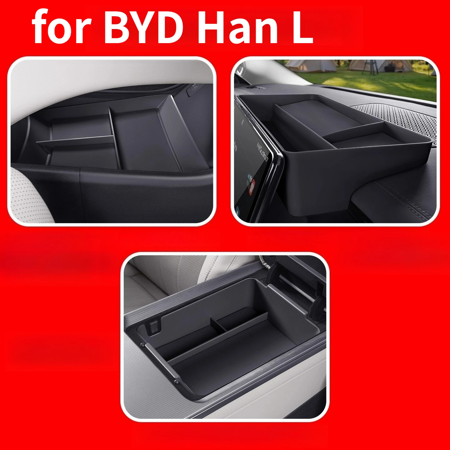

Подходит для BYD Han L Dmi, задний ящик для хранения экрана, специальный ящик для хранения центрального управления EV, принадлежности для модификации интерьера