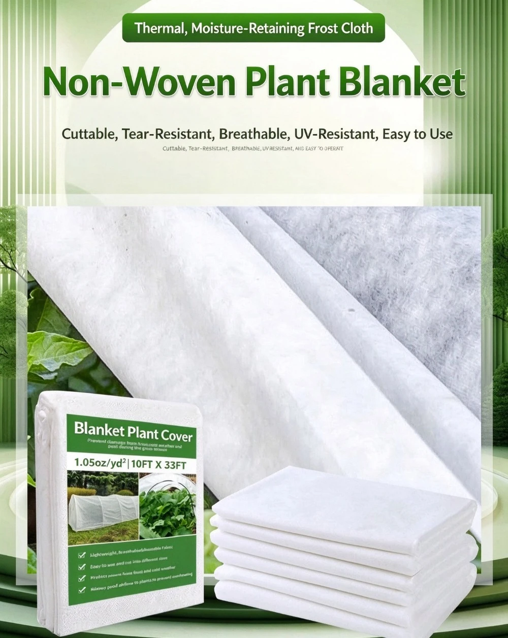 Autumn and Winter Plants Frost-proof and Frost-proof Plant Cover White 30g Non-woven Plant Blanket