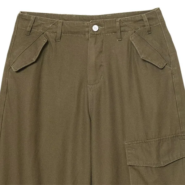 High Waist Casual Women's Pants with ket Knife Design Straight Leg Cotton Trousers Versatile Faionable Ladies' Jeans