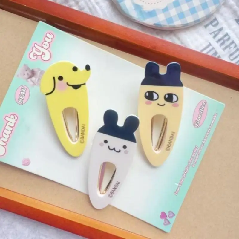 Tamagotchi-horquilla de Anime Kawaii Mametchi, Clip de flequillo para chica dulce, tocado con horquillas de dibujos animados, corazón femenino bonito