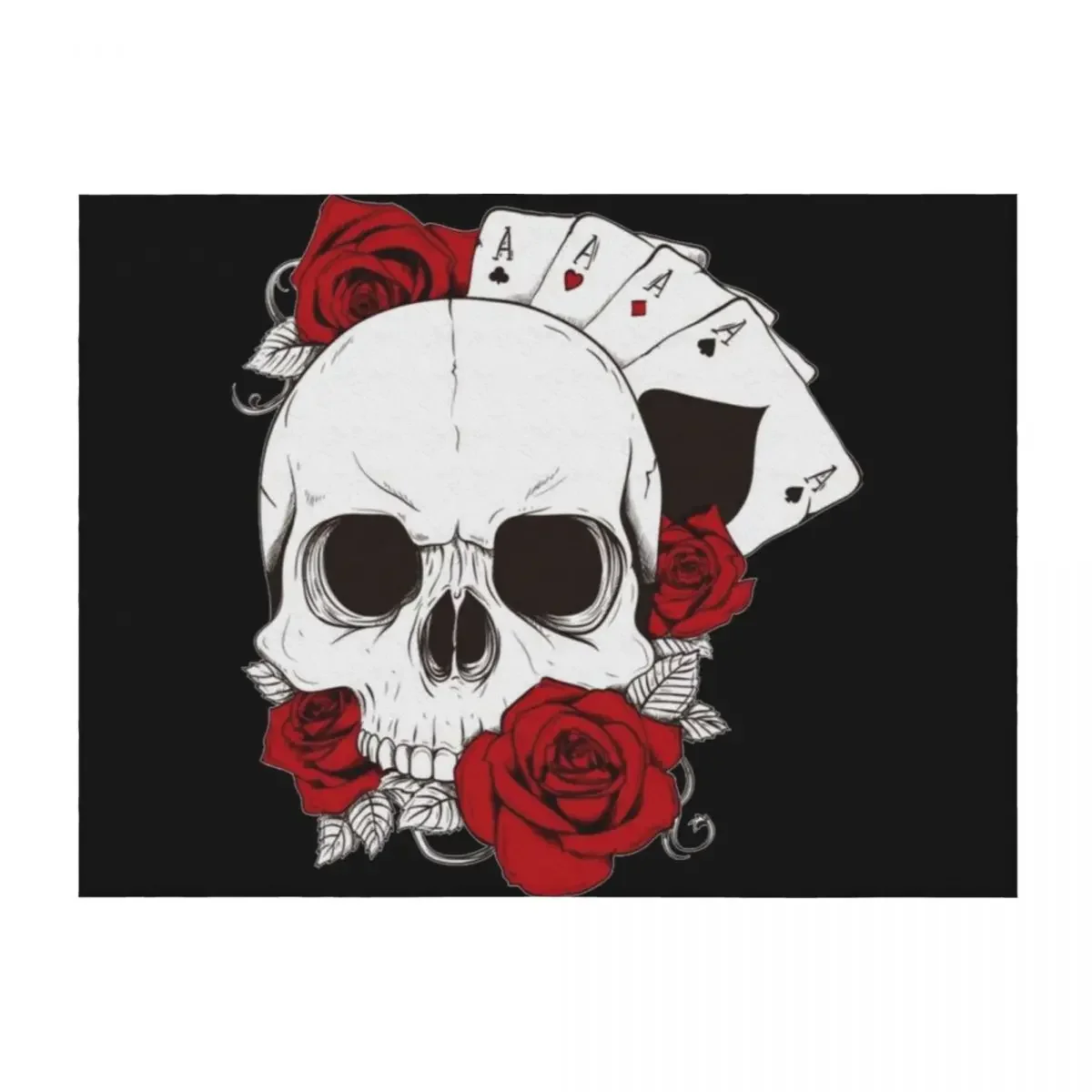 

POKER DEATH Throw Blanket Bed Flannels Picnic Flannel Fabric Blankets