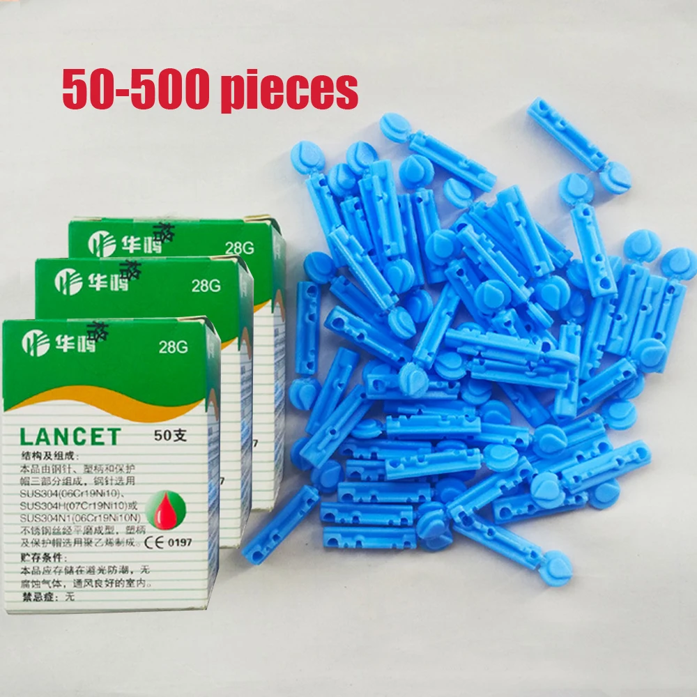 

50-500pcs Blood Lancet Disposable Needle Massage Stick Use 28g For Pen Sterile Lancets Fleam Vent Drain Blood Lancet