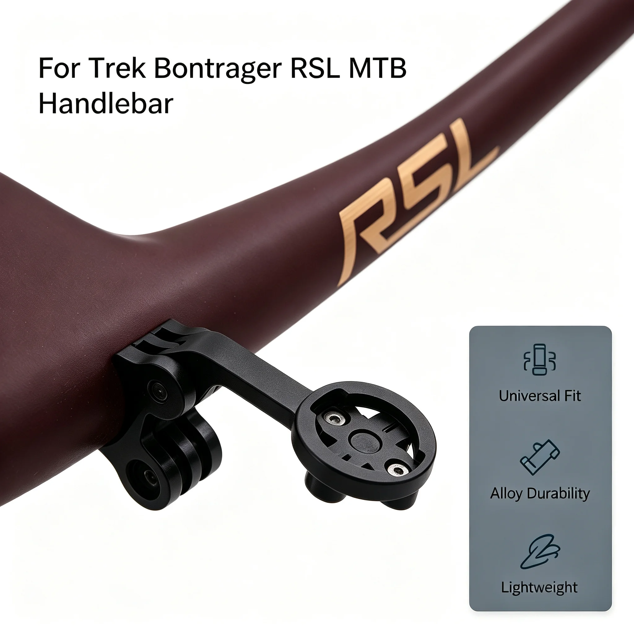 Bike Computer Out-Front Combo Mount For Trek Bontrager RSL MTB Handlebar Compatible With Garmin/ Wahoo/ Bryton/ IGPSPORT GoPro