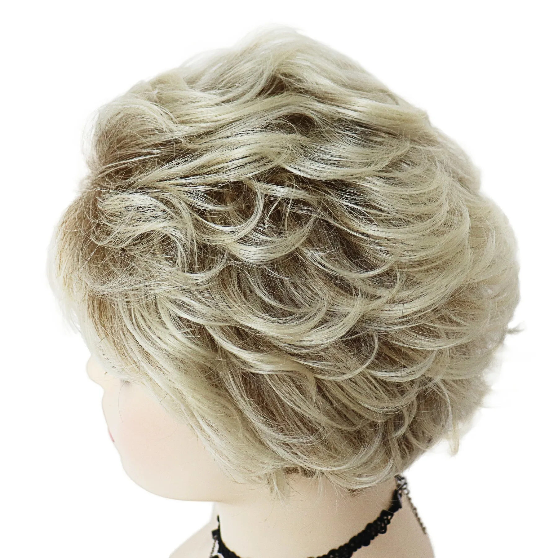 باروكات شقراء مجعدة للنساء باروكة صناعية قصيرة مع غرة للأم كارين باروكات أومبير جذور بنية آبي لي ميلر شعر مستعار طبيعي