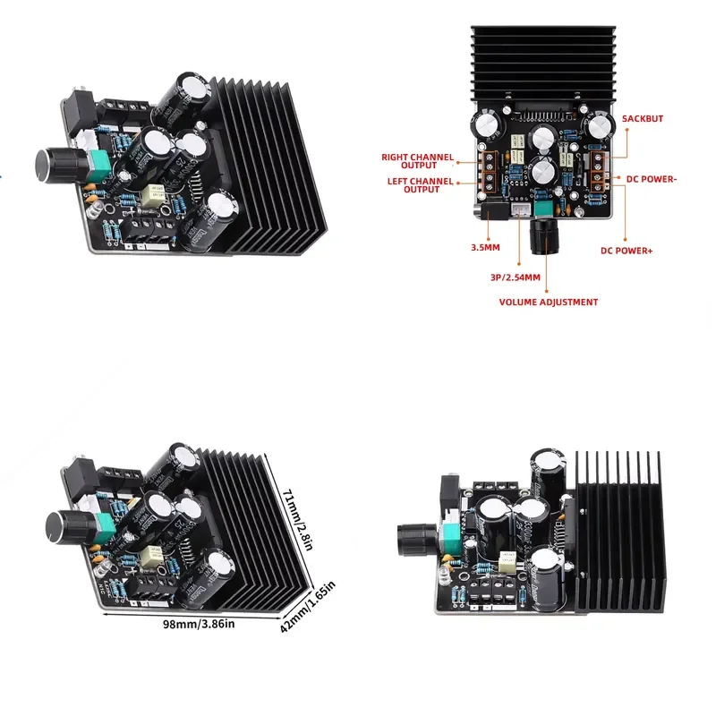 TDA7850 2.1 Channel Digital Power Amplifier Board 2x80W + 120W Class DIY High Power Automotive Audio Amplifier