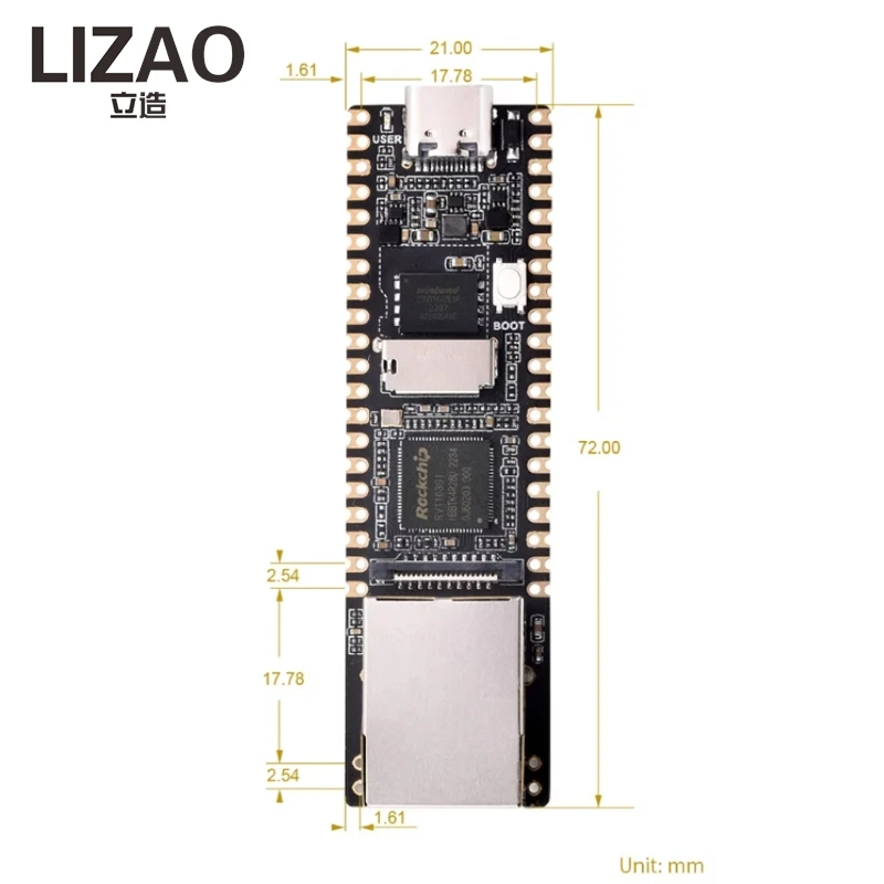 Płytka rozwojowa Luckfox Pico Plus RV1103 z systemem Linux, portem Ethernet, zintegrowanym układem ARM Cortex-A7/RISC-V MCU/NPU/ISP — zdjęcie produktu 6