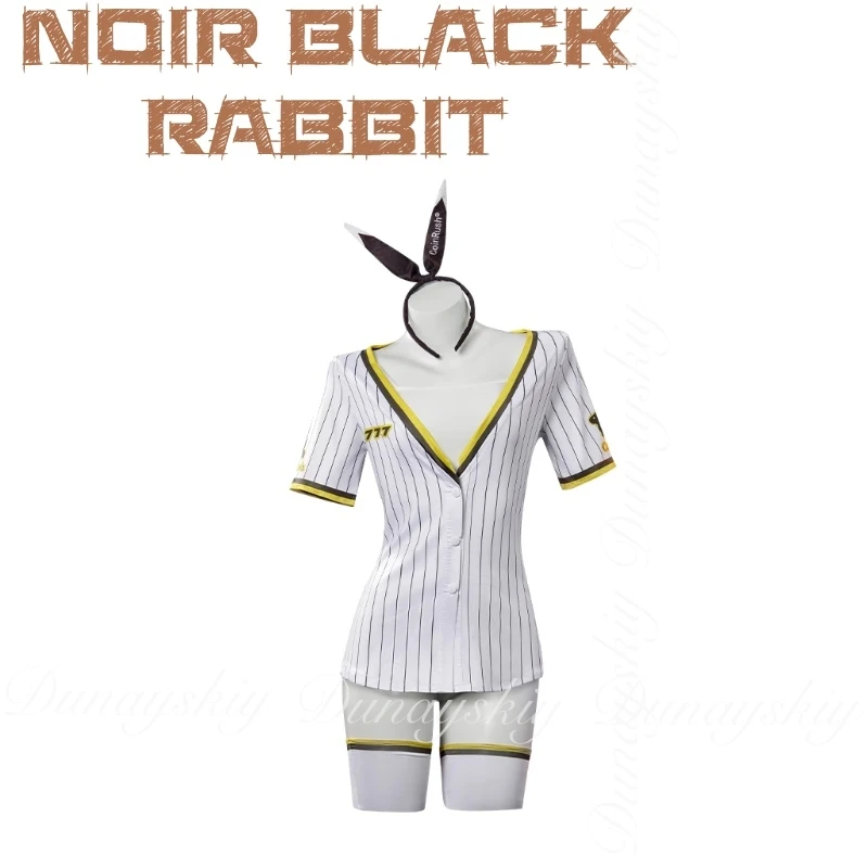 Diosa de la victoria: NIKKE Noir Black Rabbit Baseball Cosplay Tetra Line SSR Attacker subordinado a la unidad 777 conjunto de disfraz de Cosplay