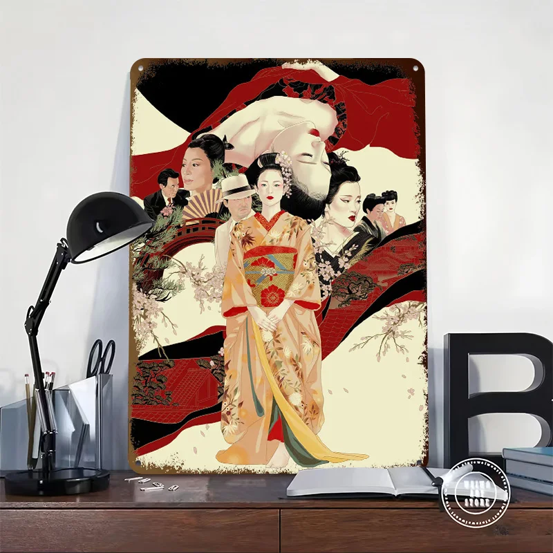 MEMOIR OF A GEISHA 3D Texture Printed Poster Custom Vintage Metal Tin Plate Sign for Wall Art Gaming Room Decoration Items Decor