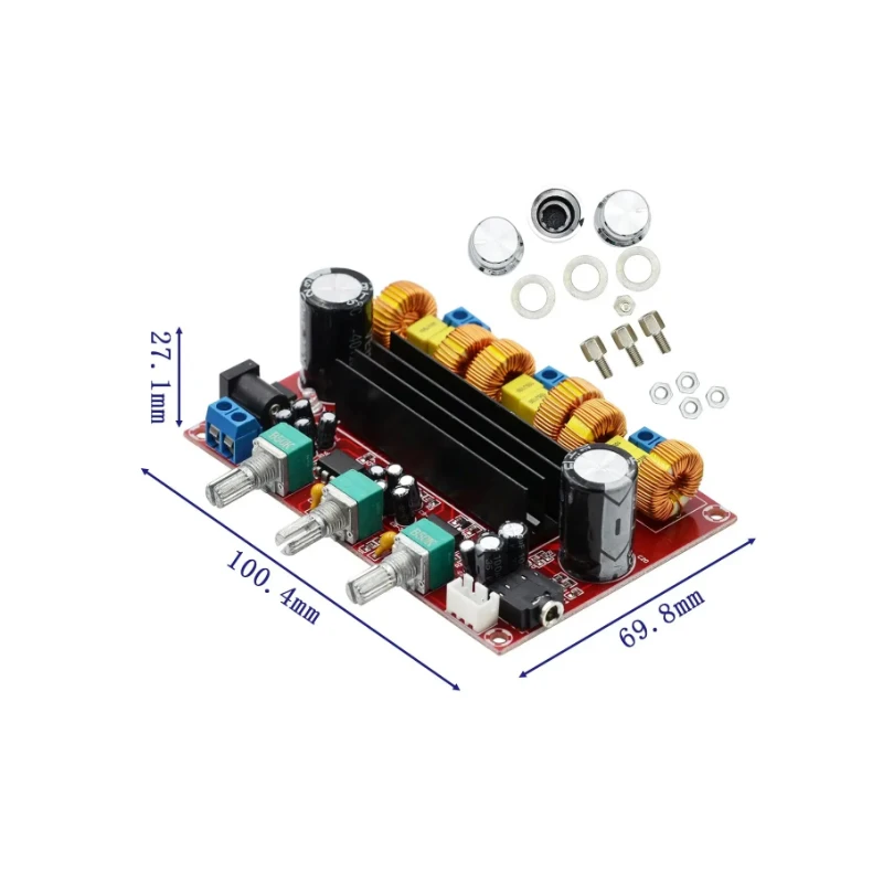 XH-M139 2.1 channel digital power amplifier board 12V-24V wide voltage TPA3116D2 2*50W+100W