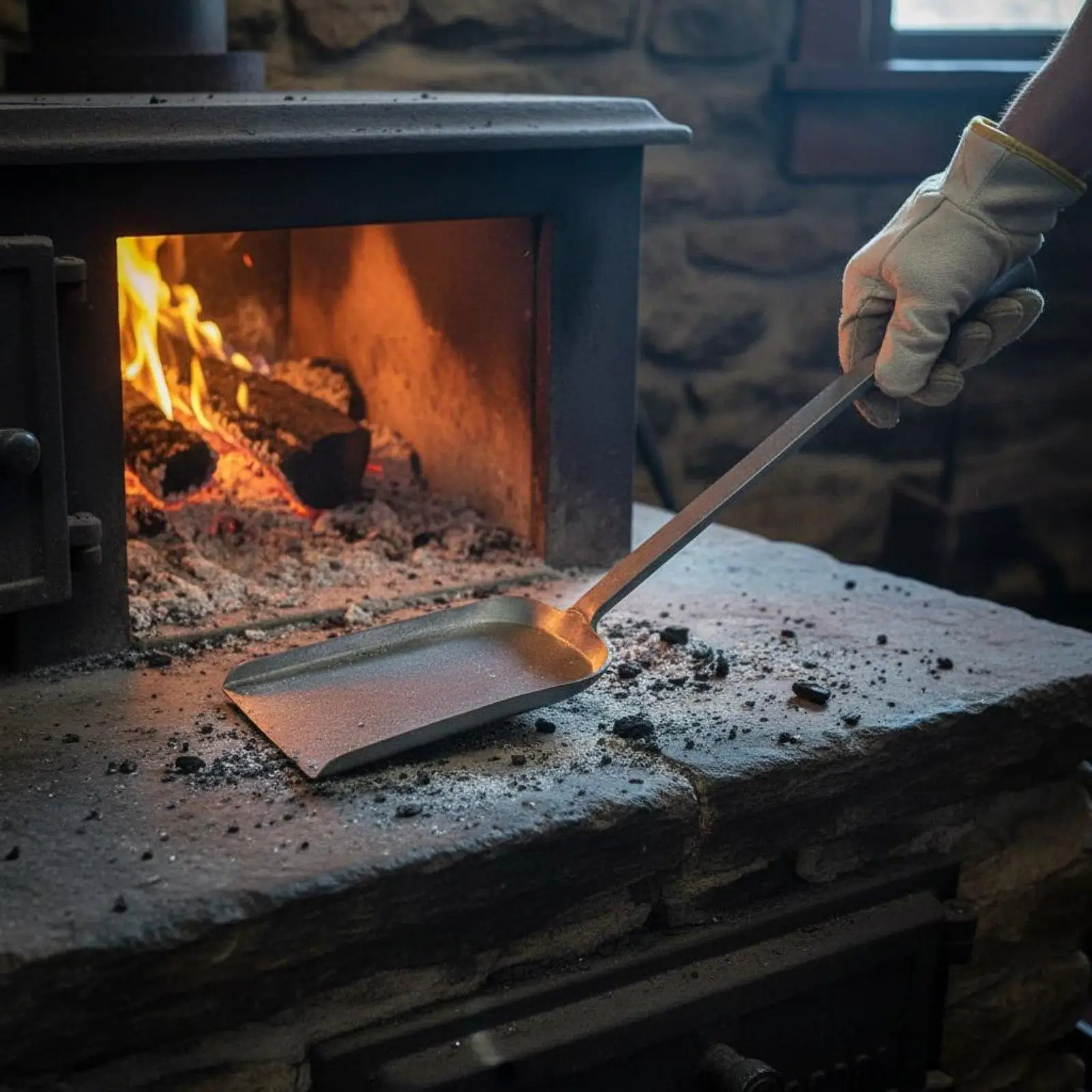 Ash Ladle Single-Piece Construction Small Metal Fire Heavy Duty Fireplace Ash for Farmers, Farm