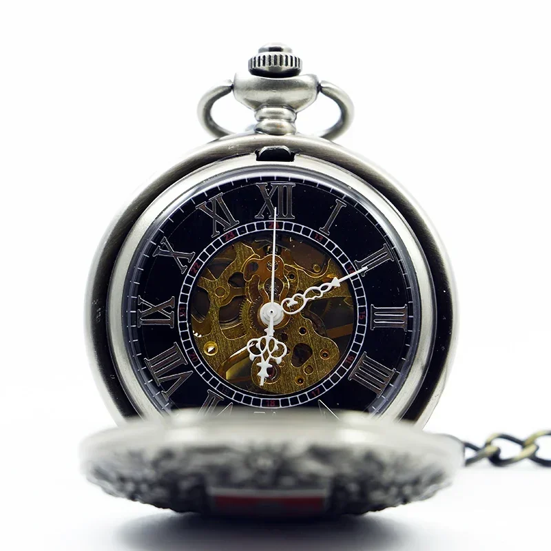 سويسرا الصليب الأحمر الجوف اليد الرياح الميكانيكية ساعة الجيب الكلاسيكية الرجال النساء ساعة الجيب هدية #3