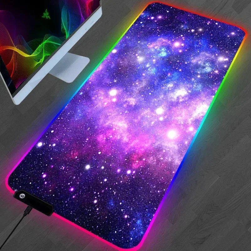 1pc Hot Sell RGB Galaxy Milky Way XXL Mouse Pad Carpet PC Gamer Computer Keyboard Desk Mat anti-slip Mousepad Gaming Accessories