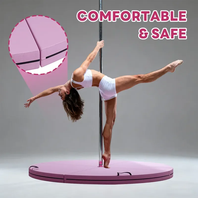 Cross-border pole dance mat Thickened four-fold round dance practice mat Yoga gymnastics sponge Anti-drop protective floor