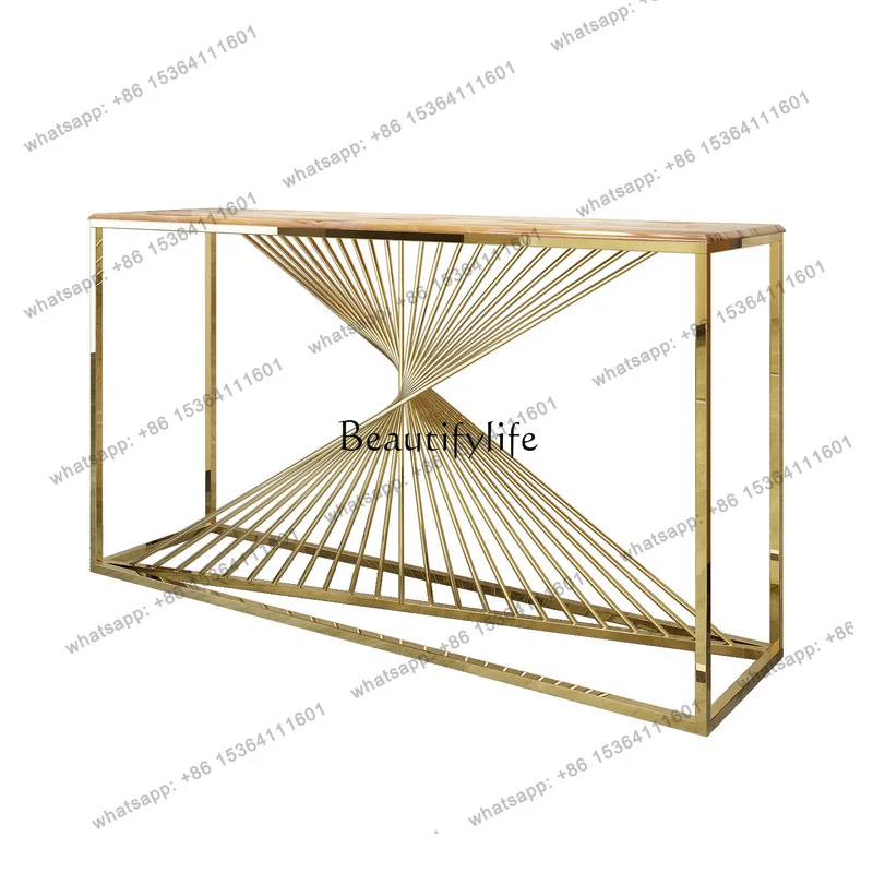 Factory Direct. Marble Entrance Table Living Room Stainless Steel Partition Table Corridor Aisle Shelf