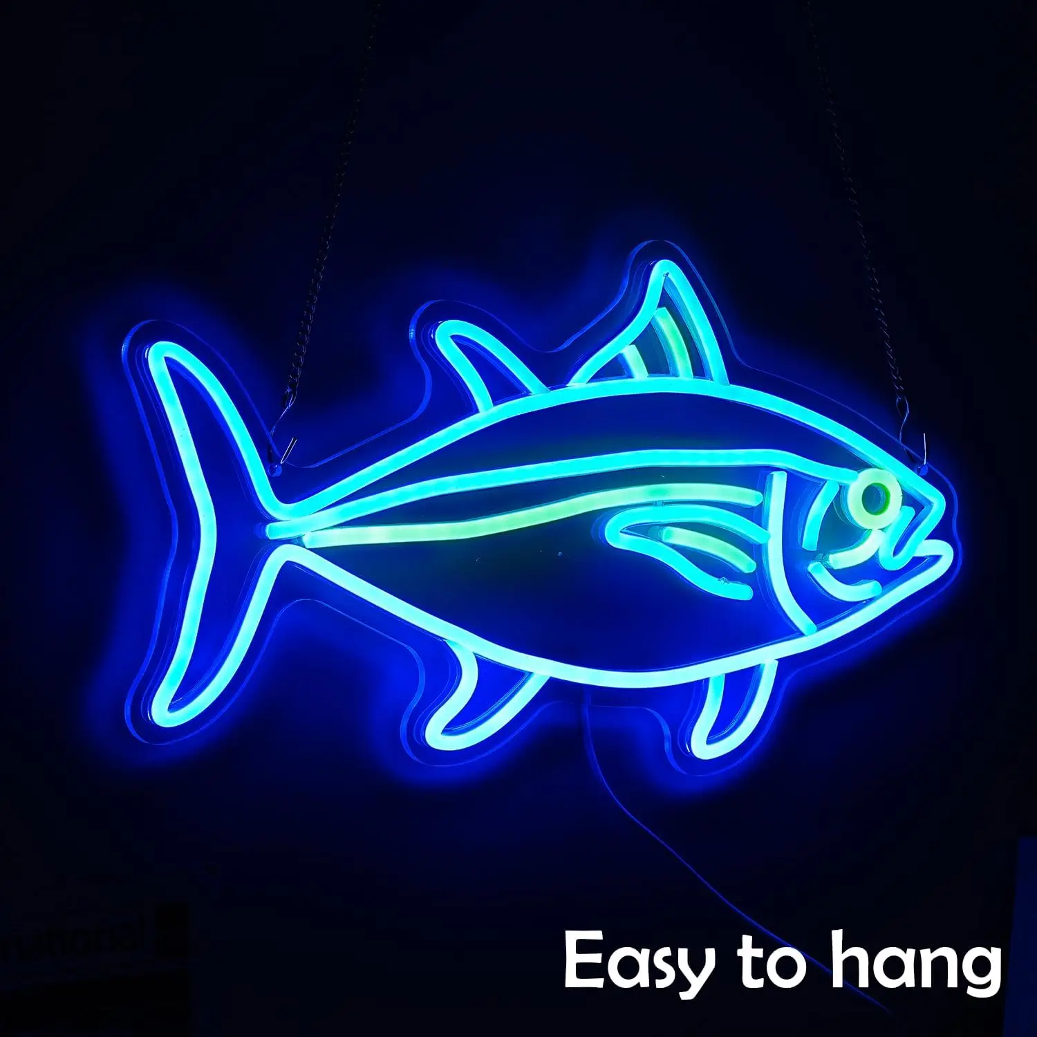 Tuna Neon Sign Blue Fish Fishing Fishes Sushi Neon Lights Signs Wall Decor LED Signs for Bedroom Restaurant Office Birthday Gift