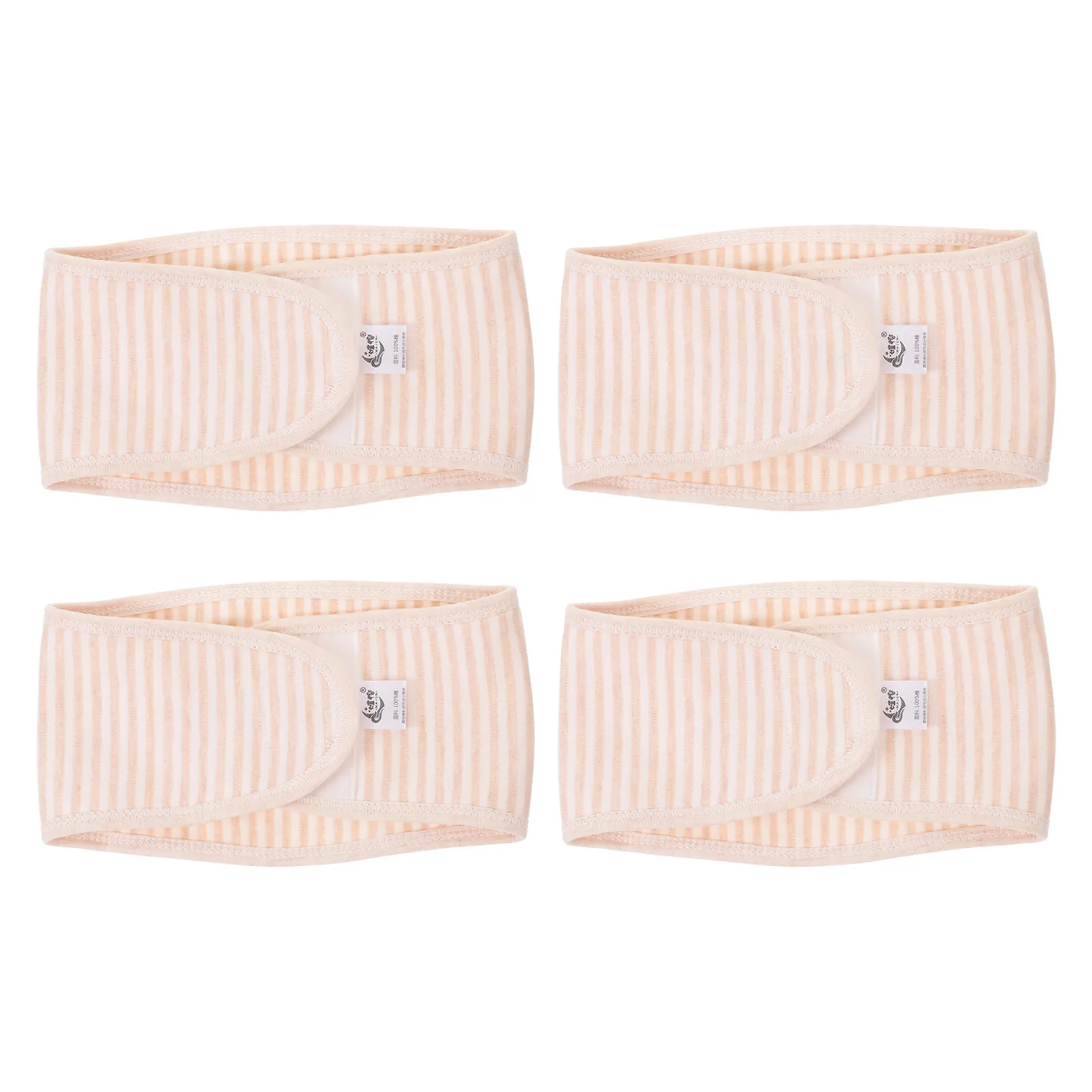 4Pcs Belly Band Umbilical Belt Beige Soft Breathable Navel Hernia Truss Support for Stomach Protection