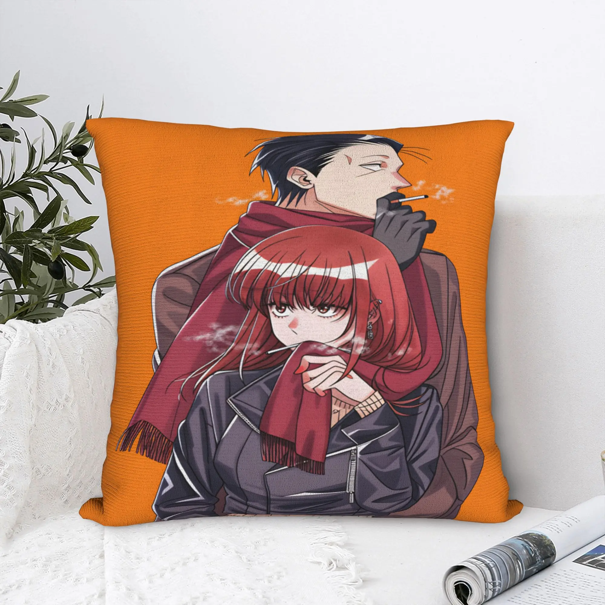Smoking Behind Supermarket Yamada  Pillowcases  Retro Trendy Pillow Case For Sofa Couch Bed Living Room Graphic Pillow Cover