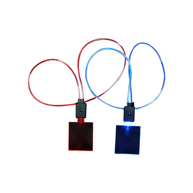 Customized. Factory LED Light-Up Lanyard Flashing Acrylic Work Exhibition Bar USB Charging Light-Up Work Badge