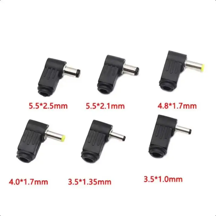 【10-5PCS】5.5*2.1mm 5.5*2.5mm DC plug 90 degree elbow DC power plug  4.8x1.7mm 4.0x1.7mm 3.5x1.35