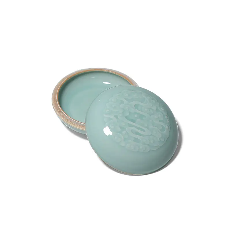 Handmade auspicious cloud powder box, printing mud box, high-end literati, four treasures of elegant study