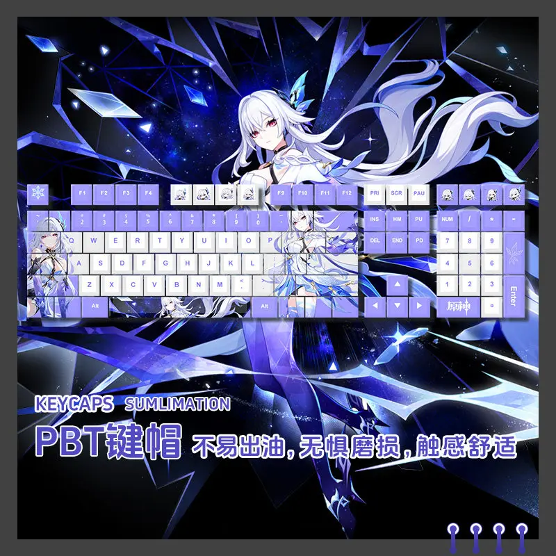 108 Key Skirk Keycaps Game Genshin Impact Theme Customized PBT Dye-Sub Gaming Keycap for Mechanical Keyboard  Accessories Gift