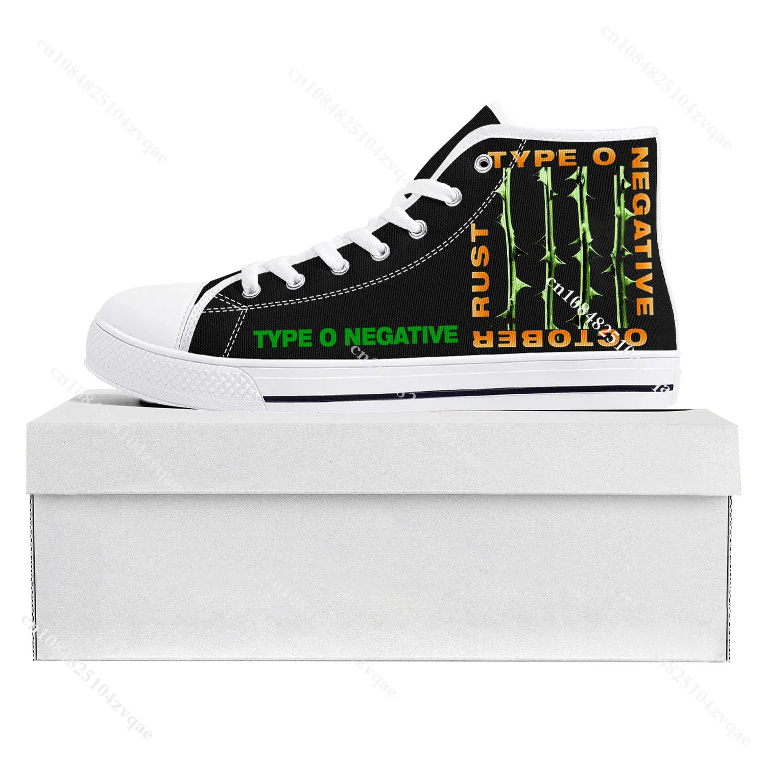 Type O Negative Metal Rock Band High Top High Quality Sneakers Mens Womens Teenager Canvas Sneaker Couple Shoe Custom Shoe White