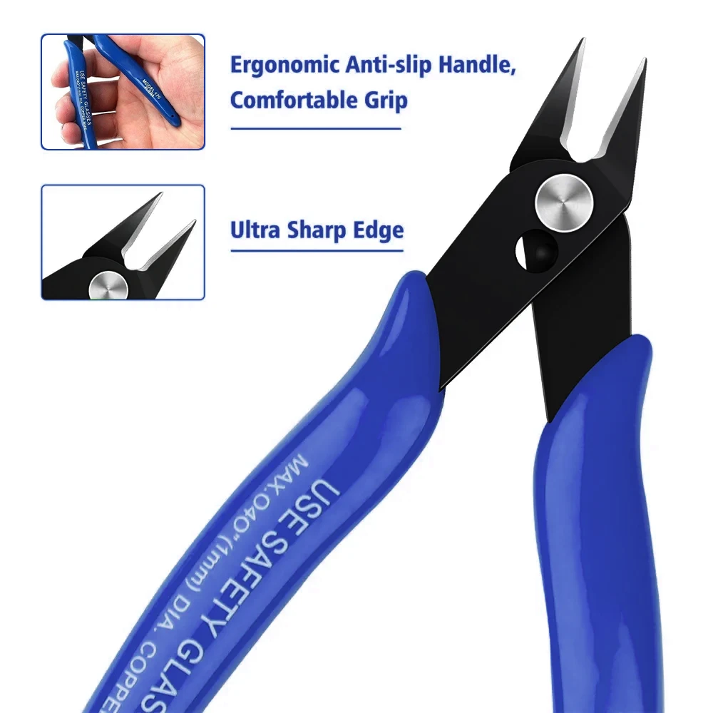 KATWAY Multi-Functional Pliers Stainless Steel Electrical Wire Cable Cutters Side Snips Diagonal Side Cutting Nippers HH-AA05