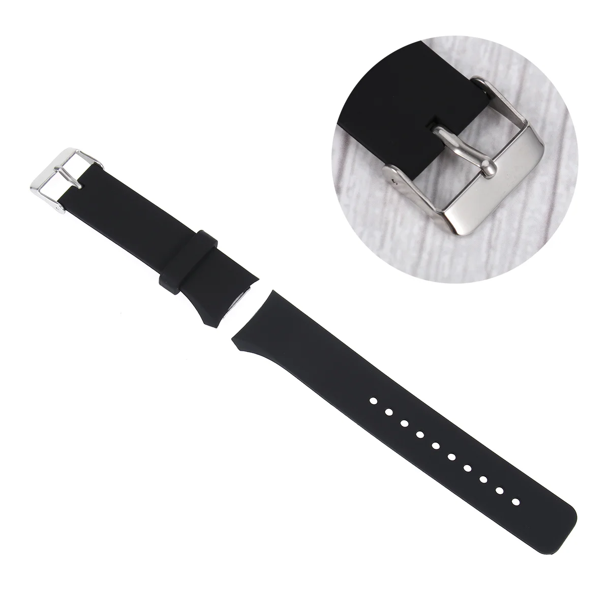 

Sports Silicone Strap Replacement Watch Band Thicken Wrist Band Strap Fit for Gear s2 R720 R730 Black