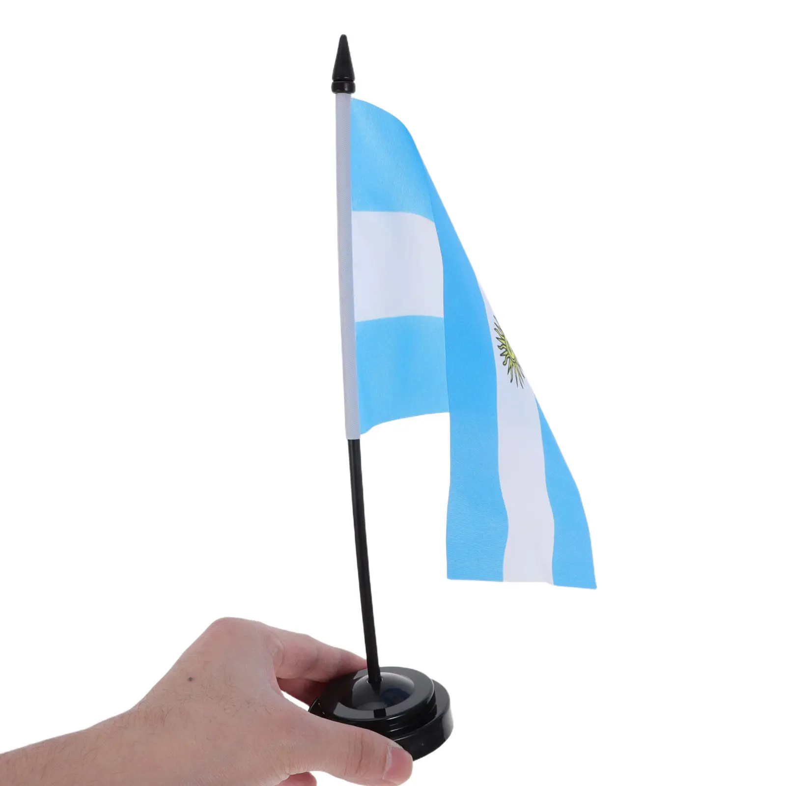 4Sets Argentine Table Flags with Plastic Base Mini Desk Flags Vibrant Colors Sturdy Construction for Classroom Office Reception