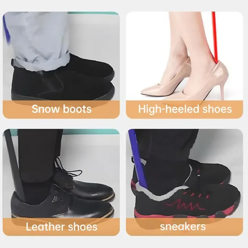 Cuernos de zapatos de plástico flexible Extra largos para mujeres embarazadas, no requiere flexión, cucharas de zapatos duraderas, uso de asistentes de zapatos, 1pc