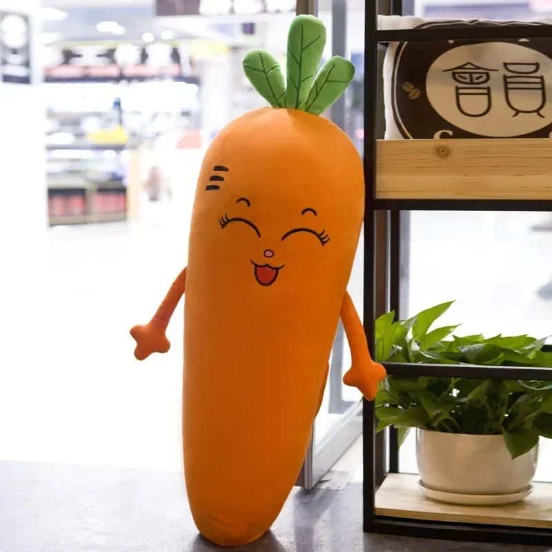 70-100cm Lovely Smile Carrot creative pillow cushion plush fruit vegetables food Anti-stress soft girl hobby Children toy gift