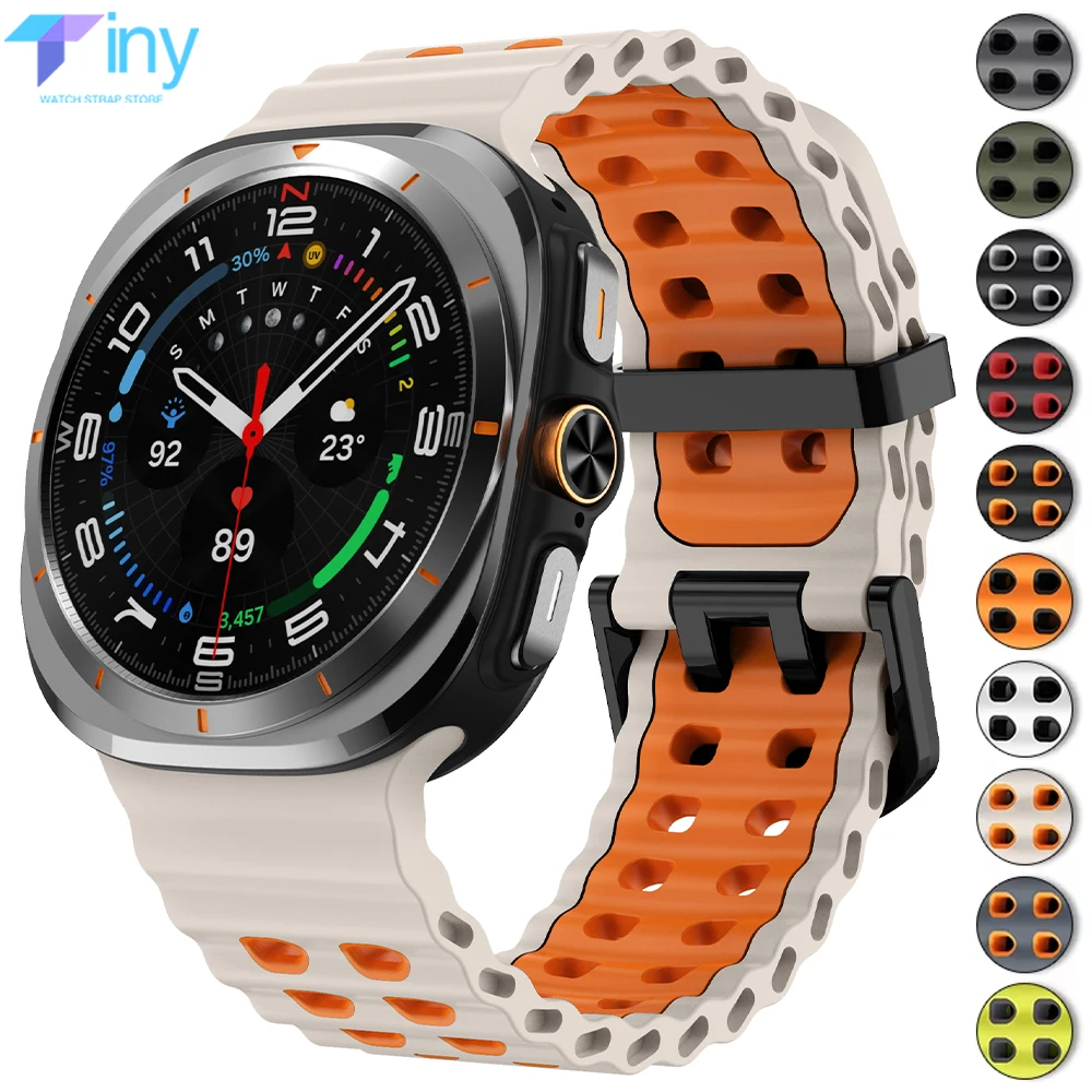 Ocean Silicone Band for Samsung Galaxy Ultra 47mm Sports Bracelet Correas for Samsung Galaxy 7Ultra 47mm Watchband Accessories