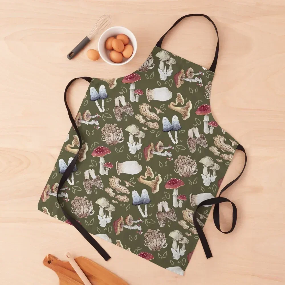 

Mushroom Pattern Apron Restaurant Kitchen Equipment Customizable Apron