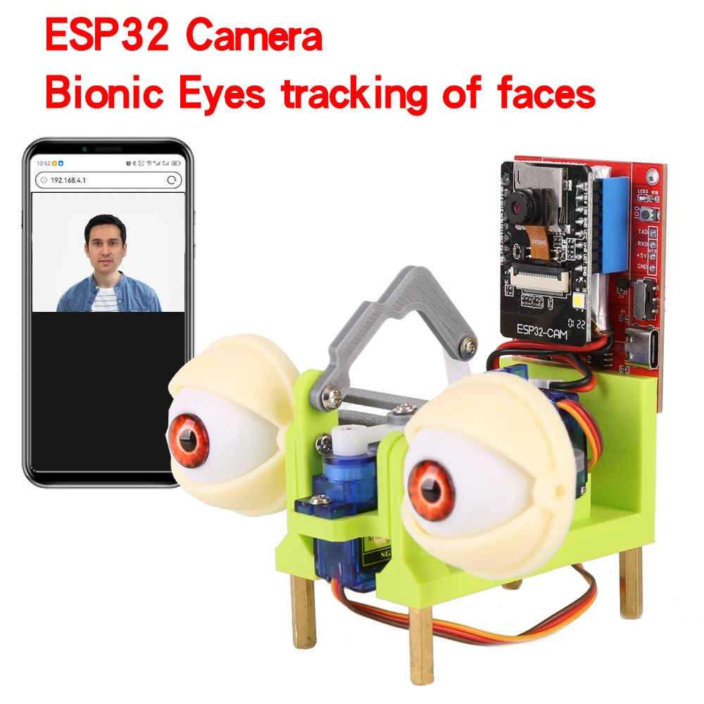 Imagem -01 - Open Source Development Board Reconhecimento Visual Face Tracking Servo Bionic Eyes Follow Face Esp32cam