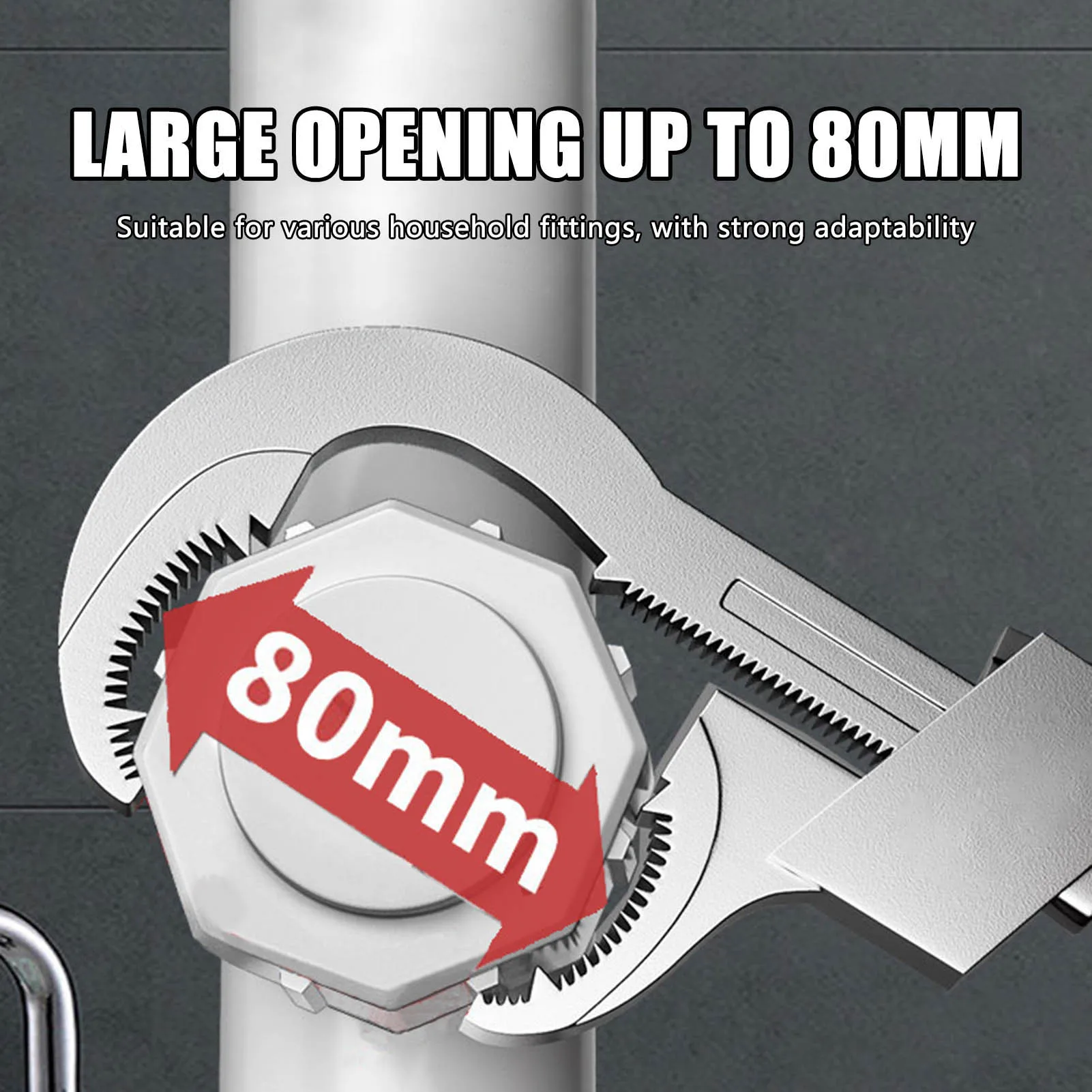 مفتاح ربط قابل للتعديل من سبائك الألومنيوم مفتاح ربط واسع للفتح لأداة تفكيك السباكة والتركيب