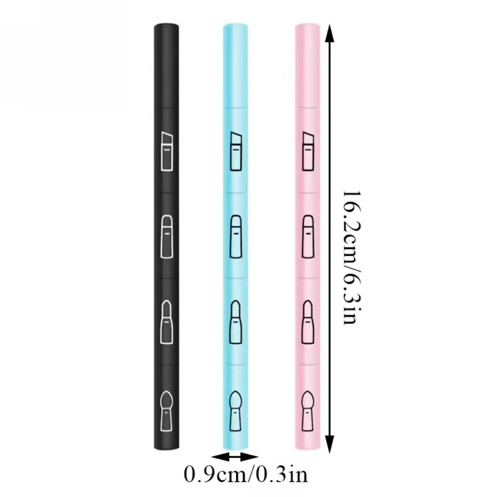 فرشاة مكياج جديدة 4 في 1 مع مقبض بلاستيكي، فرشاة مكياج محمولة متعددة الاستخدام لظلال العيون #6