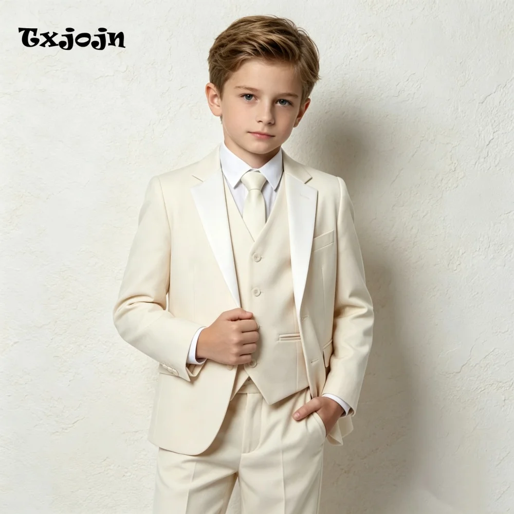 Casual Bicolor Boys Suit Jacket Pants Vest 3 Piece Set Formal Blazer for Kids Wedding Tuxedo Suits 2-16 Years Custom Clothes